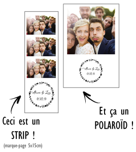 borne selfie format marque-page polaroid